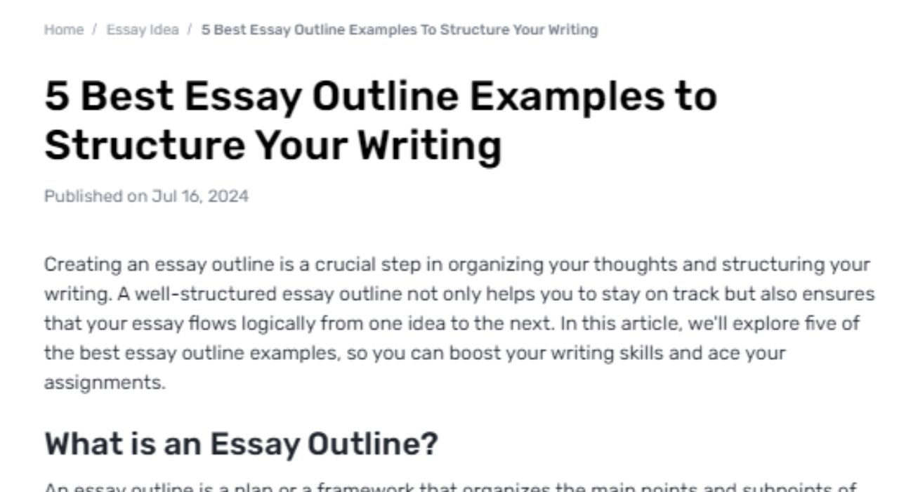 What Are the Essential Elements of a Successful Example of an Essay Outline?
